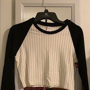 Long sleeve American apparel baseball tee
